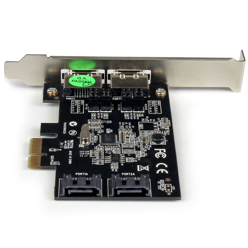StarTech PEXESAT322I 2 Port PCI Express SATA 6 Gbps eSATA Controller Card